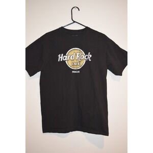 Hard Rock Cafe Prague T-shirt Black Graphic Print Adult Large‎